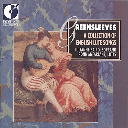 CD cover: couple with lute, title "Greensleeves", Dorian Recordings label.