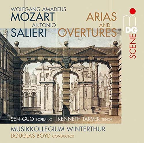CD cover for Mozart & Salieri arias and overtures, featuring an archway.