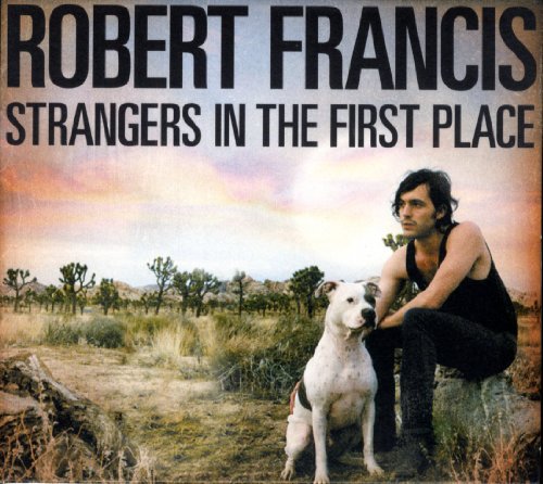 CD cover: Robert Francis with dog in desert landscape.