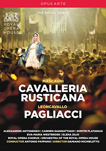 DVD cover for Mascagni’s *Cavalleria Rusticana* opera, featuring a woman in blue.