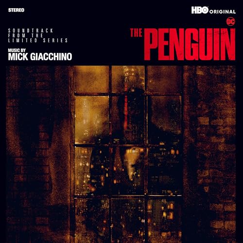 The Penguin" vinyl record cover with a blurred city view and red title.