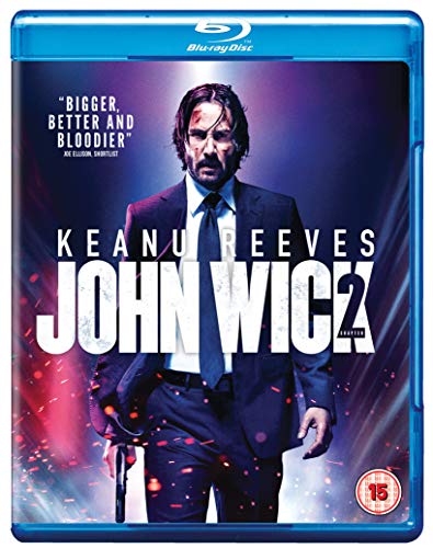 Blu-ray case for "John Wick: Chapter 2" featuring Keanu Reeves.