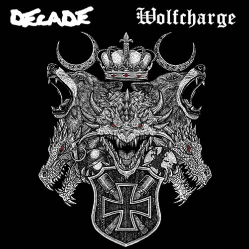 Black and white album cover featuring wolf and dragon imagery with a crown.