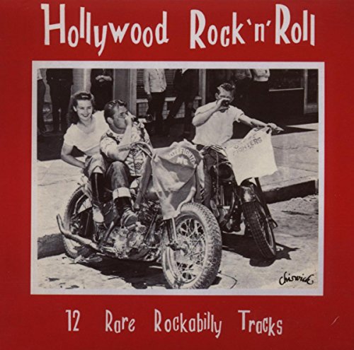 CD cover: black and white photo of motorcyclists, red background.