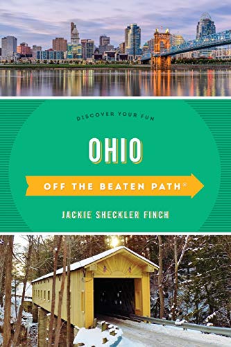 Book cover featuring Ohio city skyline, covered bridge, and text.