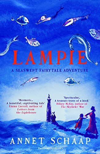 Book cover art featuring a blue underwater scene with fish and a distant lighthouse.