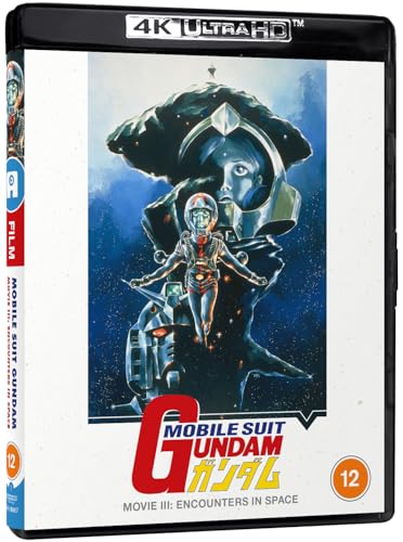 Blu-ray cover for “Mobile Suit Gundam III: Encounters in Space” featuring robots.