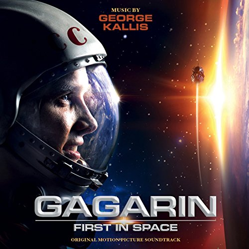 CD cover for "Gagarin: First in Space" featuring a cosmonaut’s helmet.