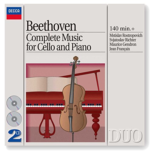CD cover for Beethoven’s cello and piano music with cello image.