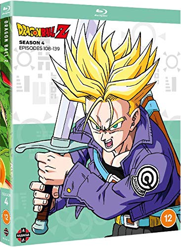 Dragon Ball Z Season 4 Blu-ray cover featuring Trunks holding a sword.