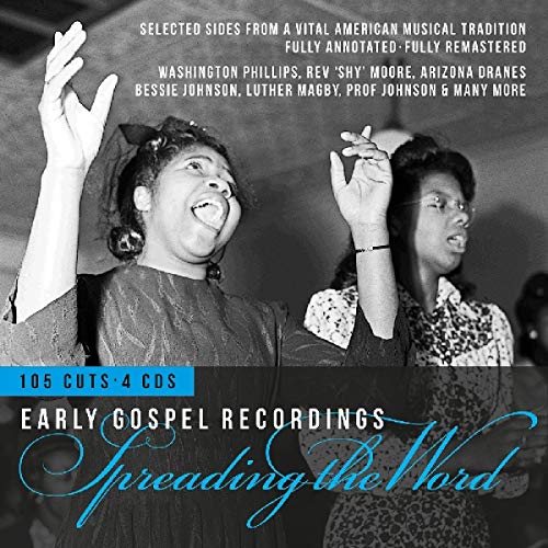 Black and white photo of two gospel singers with CD title overlay.