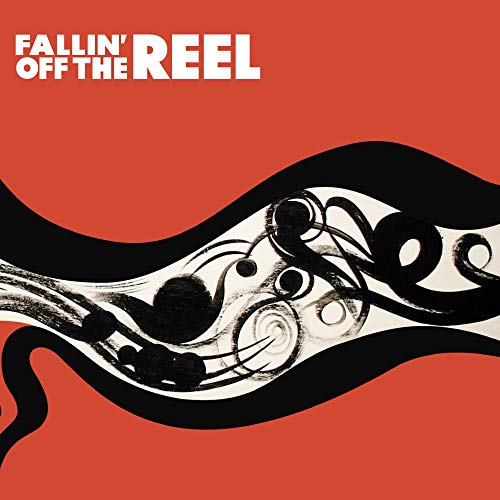 Album cover: red background with abstract black and white swirl design.