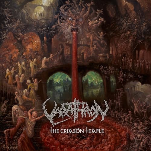 Dark fantasy album cover with demonic figures and a crimson tower.