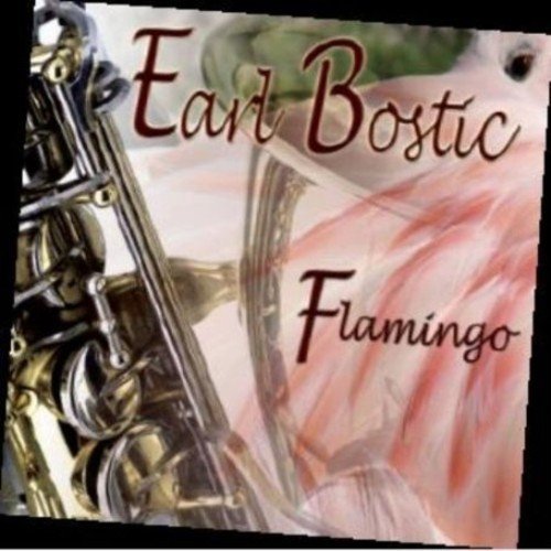 CD cover featuring a saxophone and a pink flamingo illustration.