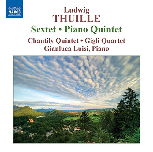 CD cover for Thuille's Sextet & Piano Quintet, with a cloudy sky.
