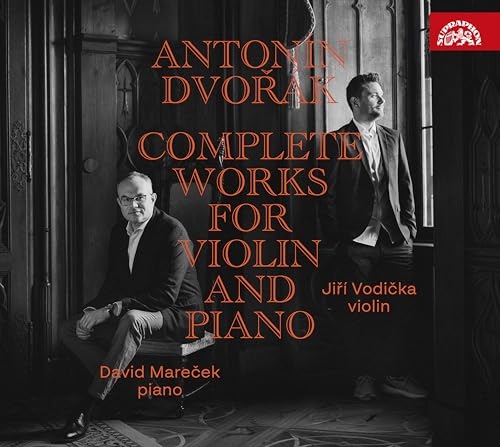 CD cover featuring two musicians, Jiri Vodicka and David Marecek, and text about Dvorak.