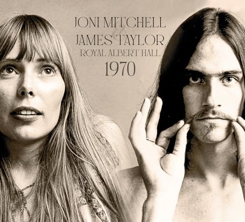 Joni Mitchell and James Taylor portrait from the 1970 Royal Albert Hall album.