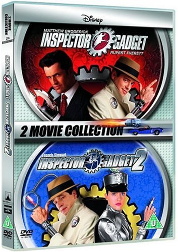 Inspector Gadget" 1 & 2 DVD cover featuring Matthew Broderick and Rupert Everett.