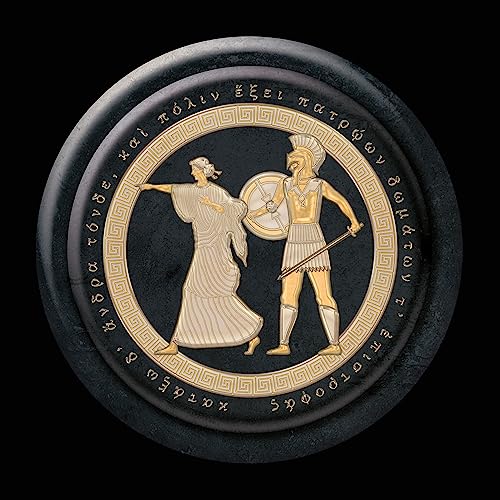 Vinyl record with gold and black depiction of Greek figures.
