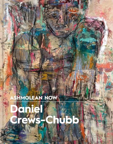 Abstract painting of a figure with expressive, layered brushstrokes and bold text overlay.