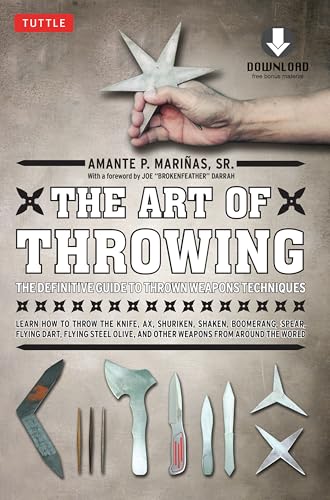 Book cover featuring a hand holding a throwing star and various blades.