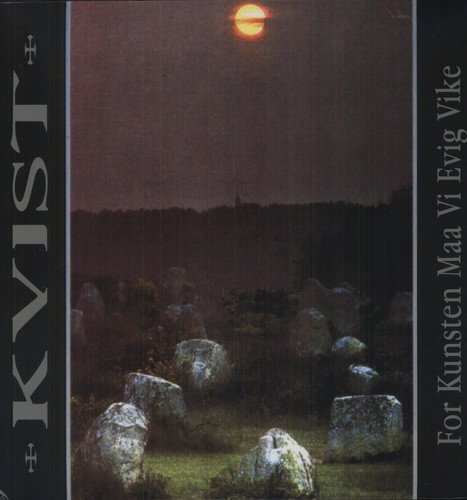Vinyl album cover with standing stones and a red sun.