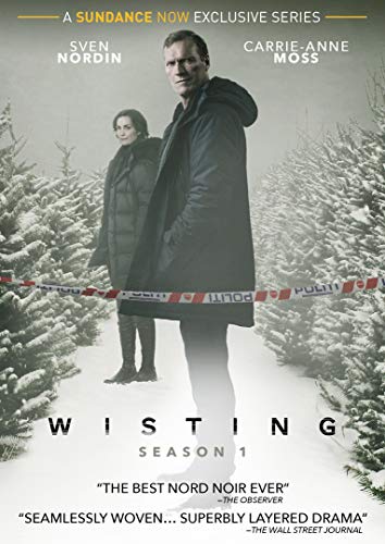 DVD cover for "Wisting" Season 1, featuring two figures in a snowy, wooded scene.