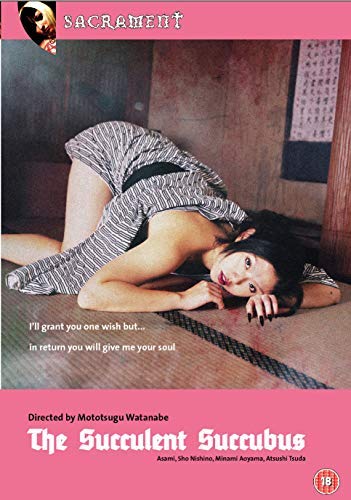 DVD cover: woman in striped robe kneeling, looking at viewer, blood visible.