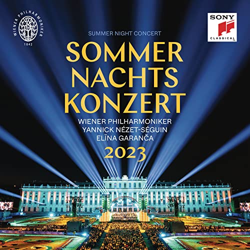 CD cover for Wiener Philharmoniker’s 2023 Summer Night Concert with castle backdrop.