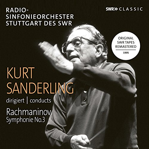 CD cover: Kurt Sanderling conducting, text reading “Rachmaninov Symphonie No.3”.