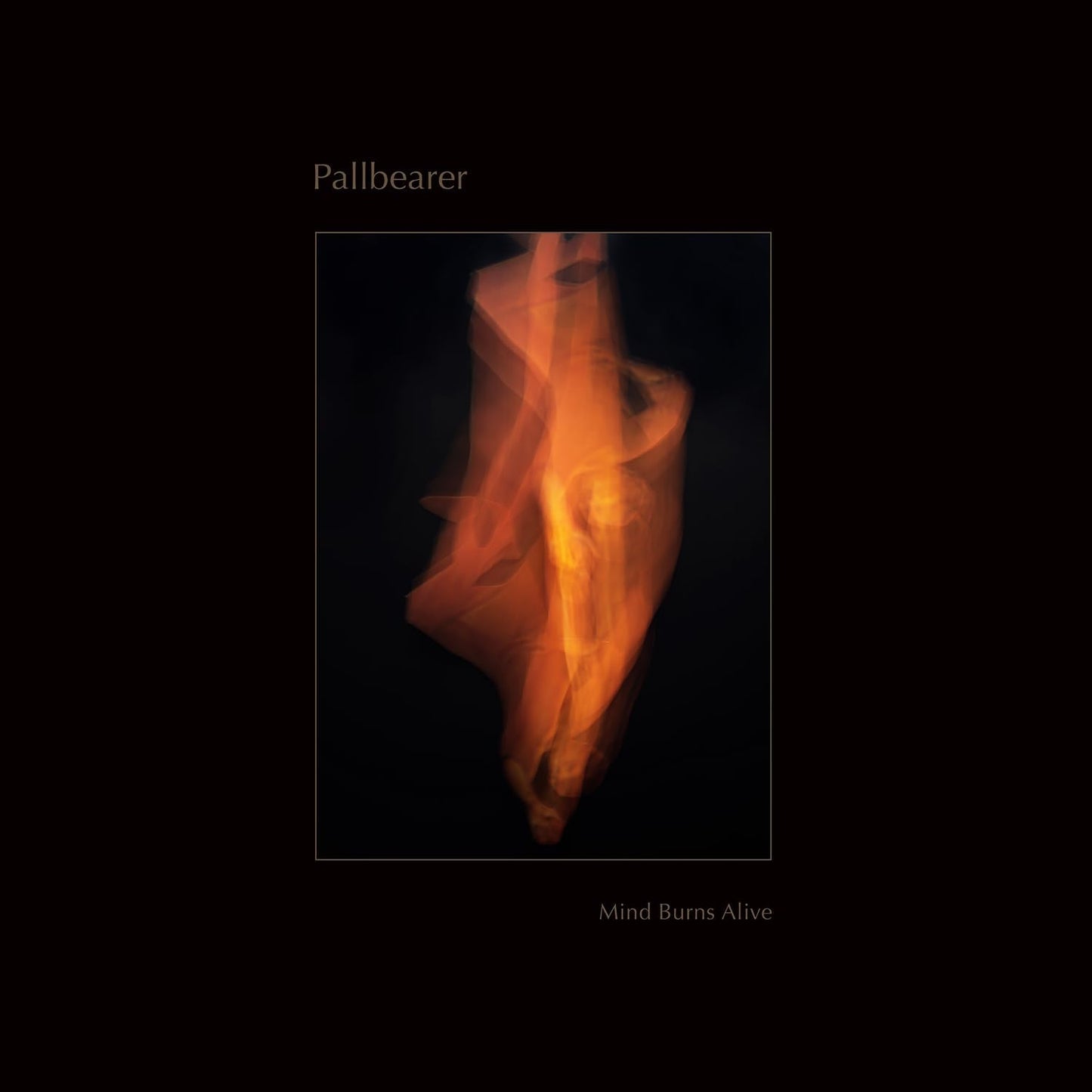 Pallbearer album cover: abstract orange flame-like figure on black background.