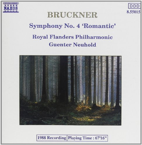 CD cover for Brucknerâs Symphony No. 4 âRomanticâ with forest image.