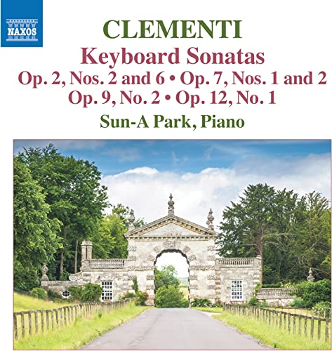 CD cover for Clementi keyboard sonatas performed by Sun-a-Park, featuring a castle.