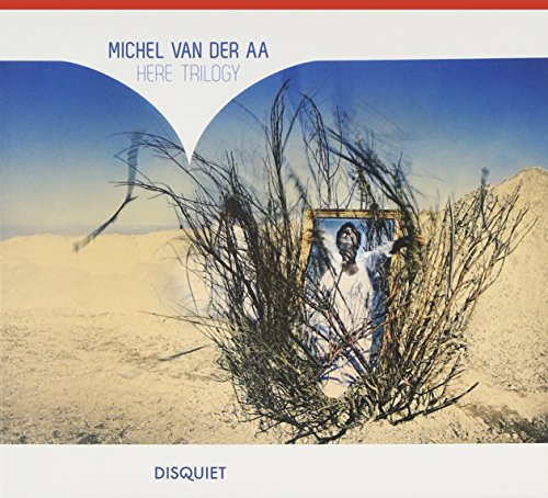 CD cover for "Here Trilogy" by Michel van der Aa, featuring a framed figure.