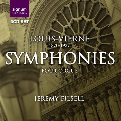 CD cover for Louis Vierne organ symphonies performed by Jeremy Filsell.