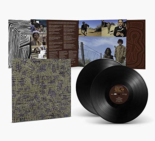 Two black vinyl records with textured gatefold album artwork featuring people.