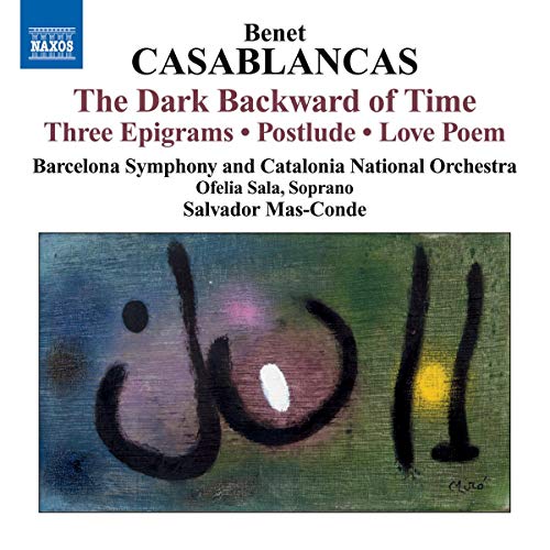 CD cover for āThe Dark Backward of Timeā with abstract blue calligraphy.