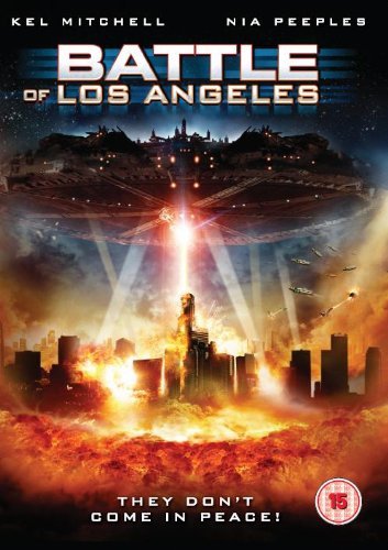 DVD cover for "Battle of Los Angeles" showing alien invasion and city destruction.