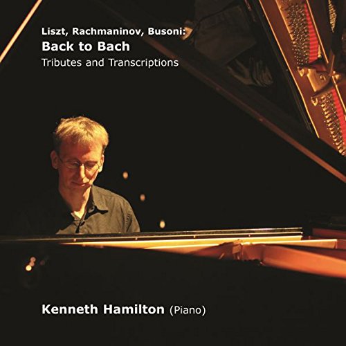 Pianist Kenneth Hamilton at a grand piano, CD cover for classical music.
