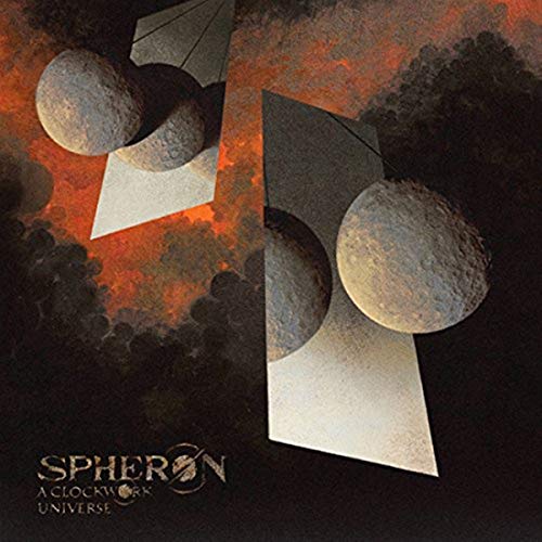 CD cover with planets, gears, and dark, fiery background.