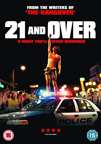 21 And Over" DVD cover: man on police car, party scene.