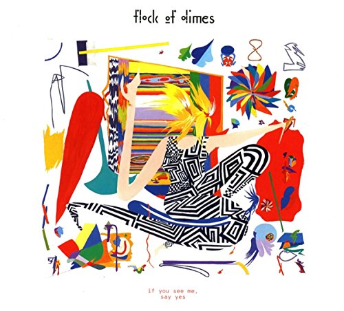 Album cover for Flock of Dimes, abstract illustration with figures and shapes.