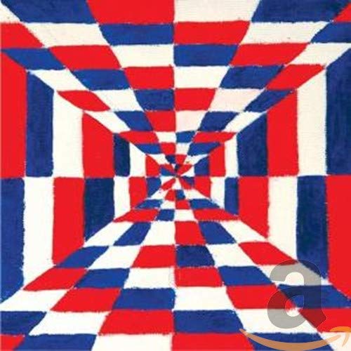 CD cover with a red, white, and blue checkered tunnel illusion.