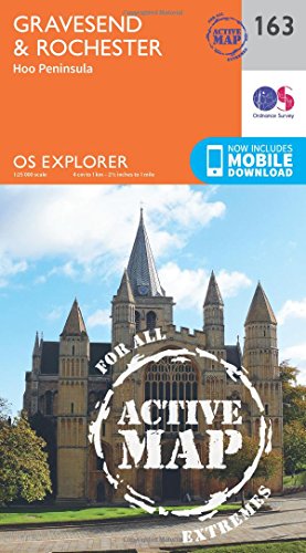 OS Explorer Map Active (163) Gravesend and Rochester