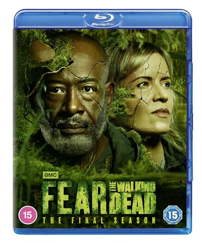 Fear the Walking Dead" Season 8 Blu-ray cover with two faces partially overgrown.