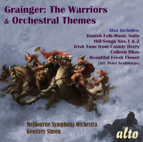 CD cover: Painting of warriors on horseback, orchestral themes, Geoffrey Simon.