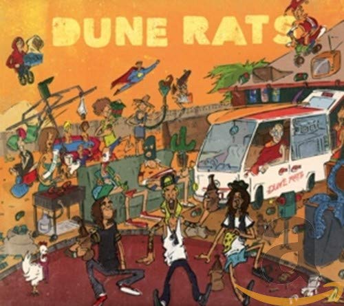 CD cover for Dune Rats album with illustrated people and a van.