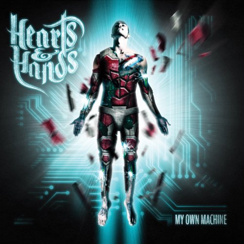 CD cover: robotic figure dissolving into digital circuitry, dark background.