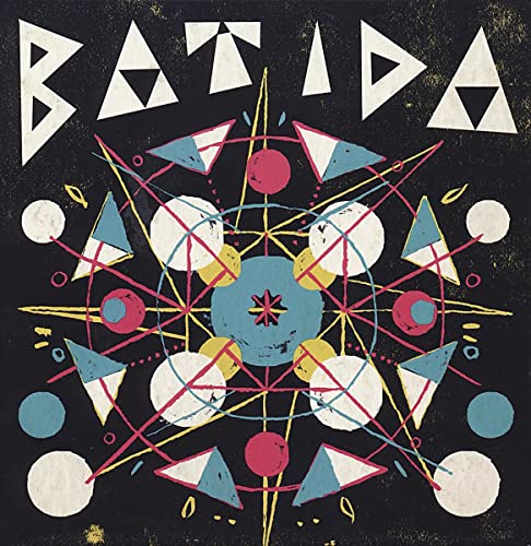 Dark album cover with geometric shapes, text "BATIDA" at the top.