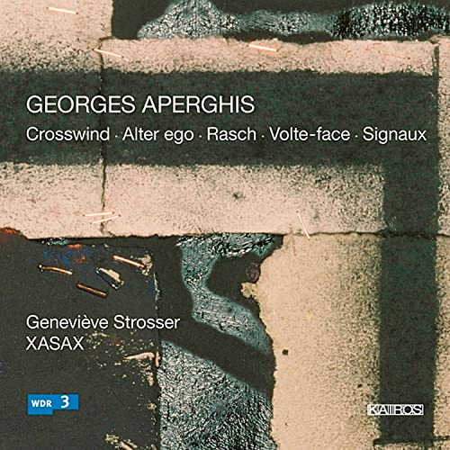 CD cover with abstract textured blocks and composer/artist names.